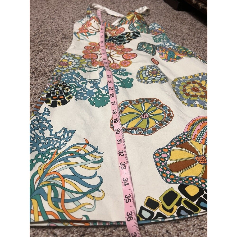 TRINA TURK Criss Cross Halter Colorful Floral Bold Dress Size 4 - Picture 6 of 9